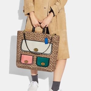 Coach Rogue Tote In Recycled Signature Canvas With Trompe L'oeil Print